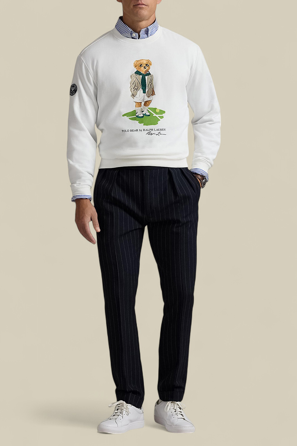 תמונת כל הלוק של פולו רלף לורן X ווימבלדון סווטשירט